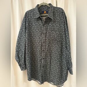 Elegant Black Patterned Men's Shirt